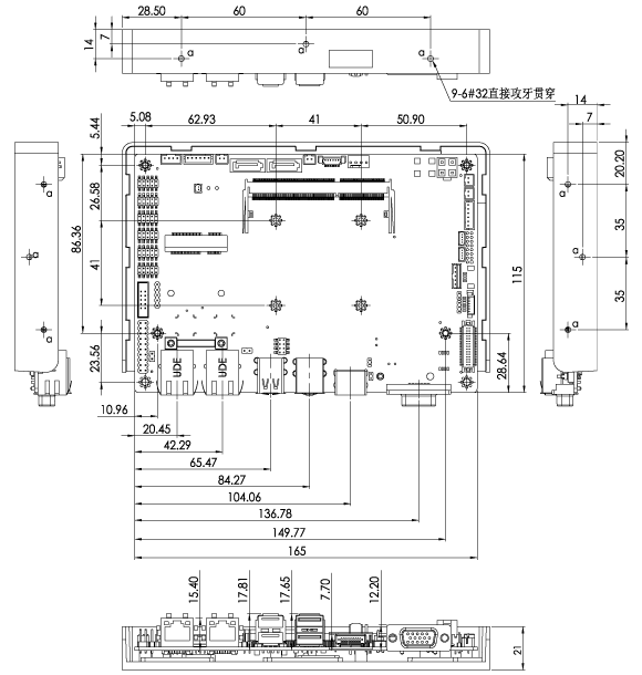 NANO-GLX AMD SBC Dimensions
